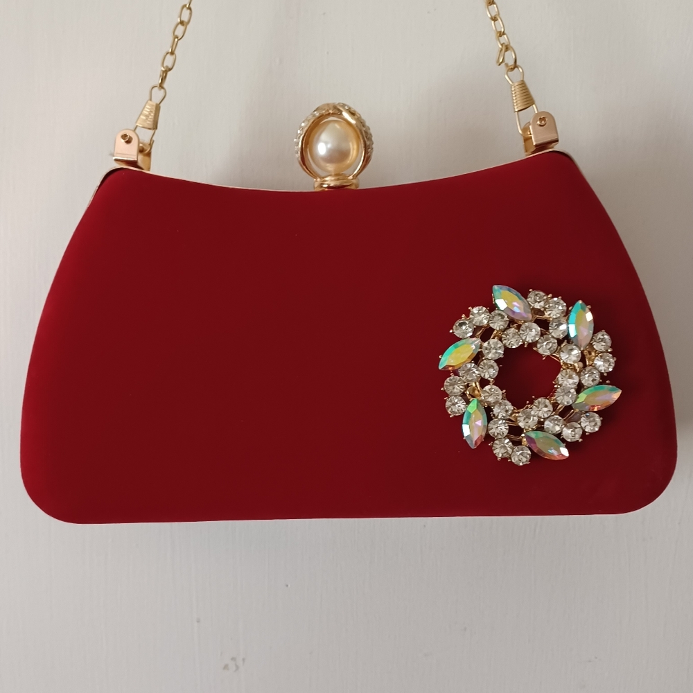 Red velvet clutch